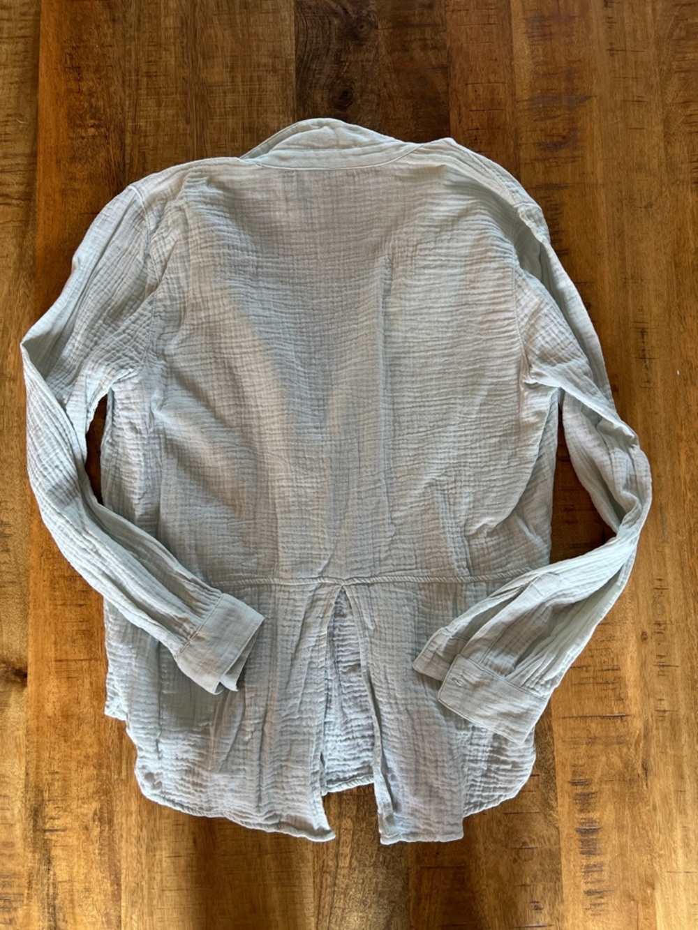 Lucky Brand Light Blue/Green Gauze Button-Down Shirt - Picture 3 of 3